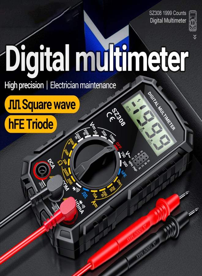 ANENG SZ308 Digital Multimeter Square Wave Digital Tester 1999 Counts HFE Triode Buzzer Multimeter AC/DC Voltage DC Current Resistance Test Tool - Image 5
