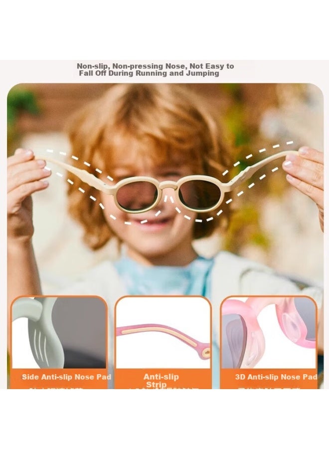 Kigo  Children's Polarized Sungl, Uv Protection, Children's Day Gift, Asphalt Black (ages 3-6) - Image 2