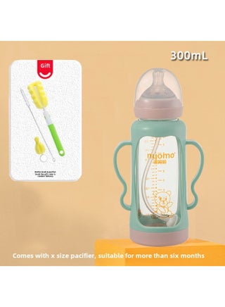 No Mama With Anti-fall Protective Cover Glass Bottle 300mL Big Kidsren Baby Drinking Milk 1 Year Old 23 Years Old And Above Sippy Cup-Capacity:Glass Bottle With Protective Cover 300mL Green (with X Size Nipple) - pzsku/Z433021EEC04084F7D274Z/45/_/1742805302/60a0ffaa-0f41-456a-8ddc-5576b9404bfa