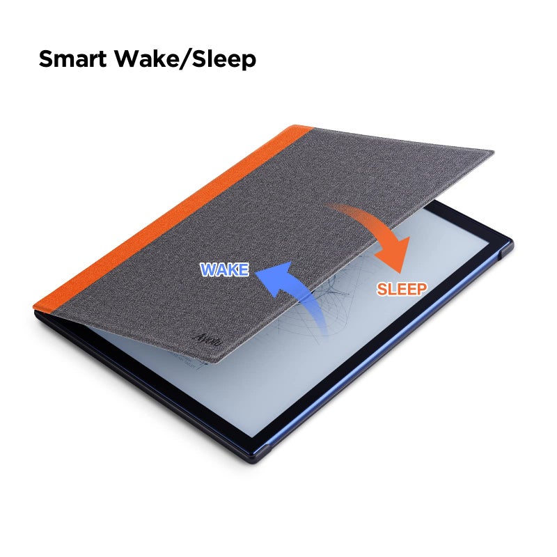 Ayotu Case for Onyx BOOX Note Air 1/Note Air 2/Air 2 Plus 10.3'' Paper Tablet, Auto Sleep/Wake, Durable Fabric Folio Cover with Foldable Stand, Orange & Grey (NOT Fit BOOX Note Air 3C) - Image 3