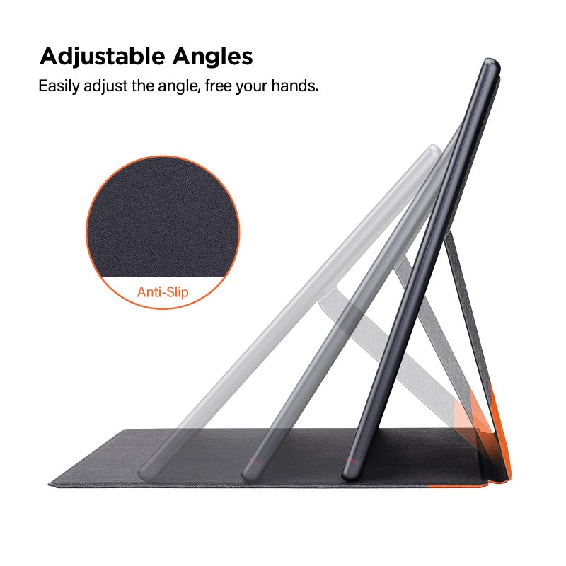 Ayotu Case for Onyx BOOX Note Air 1/Note Air 2/Air 2 Plus 10.3'' Paper Tablet, Auto Sleep/Wake, Durable Fabric Folio Cover with Foldable Stand, Orange & Grey (NOT Fit BOOX Note Air 3C) - Image 4