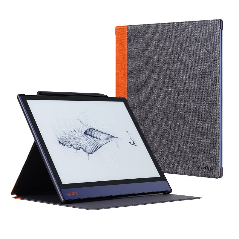 Ayotu Case for Onyx BOOX Note Air 1/Note Air 2/Air 2 Plus 10.3'' Paper Tablet, Auto Sleep/Wake, Durable Fabric Folio Cover with Foldable Stand, Orange & Grey (NOT Fit BOOX Note Air 3C) - Image 1