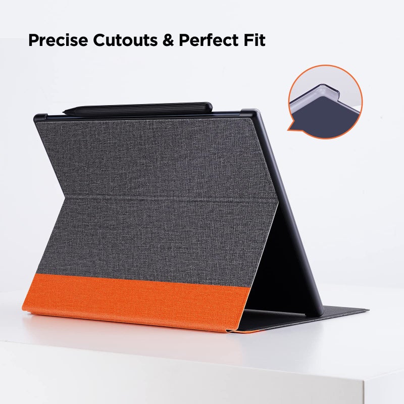 Ayotu Case for Onyx BOOX Note Air 1/Note Air 2/Air 2 Plus 10.3'' Paper Tablet, Auto Sleep/Wake, Durable Fabric Folio Cover with Foldable Stand, Orange & Grey (NOT Fit BOOX Note Air 3C) - Image 5