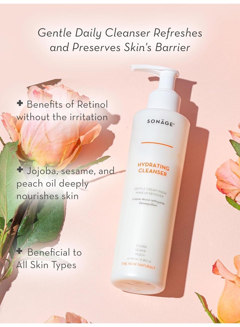 SONAGE Hydrating Facial Cleanser for All Skin Types | Gentle Cream Face Wash & Makeup Remover with Aloe, Chamomile & Vitamin E | Non-Stripping, Moisturizing Daily Cleanser - Image 5