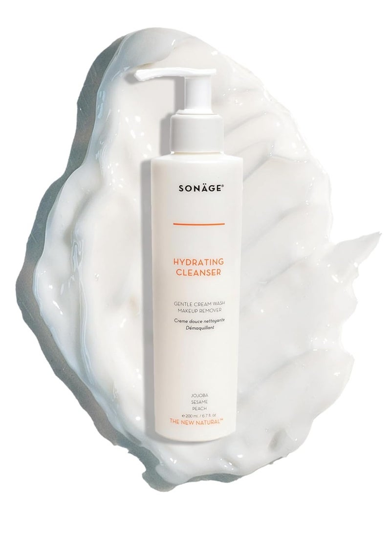 SONAGE Hydrating Facial Cleanser for All Skin Types | Gentle Cream Face Wash & Makeup Remover with Aloe, Chamomile & Vitamin E | Non-Stripping, Moisturizing Daily Cleanser - Image 1