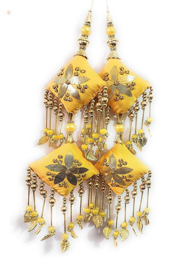 لباس ليباس فاشن لاتكان، مصنوع يدويًا للينغا، ثقيل وطويل، زفاف تقليدي، لون أصفر، قطعتان - Image 3