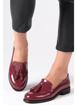 Mio Gusto Iris Claret Red Patent Leather Oxford Shoes  - Image 4