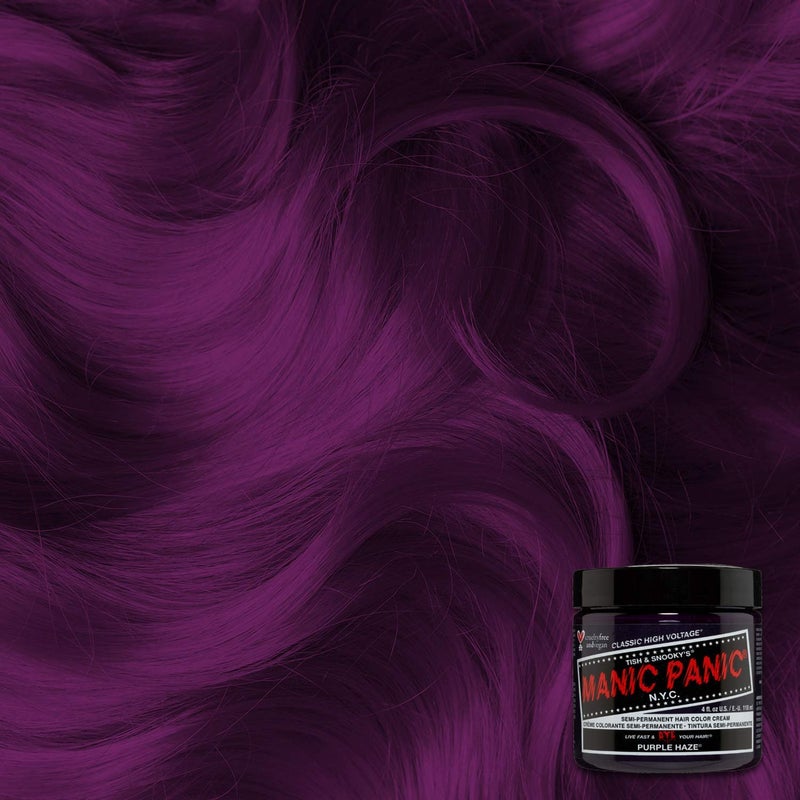 Manic Panic مانيك بانك كلاسيك بنفسجي ضبابي لون شعر شبه دائم - صبغة شعر بنفسجي داكن دافئ للنساء والرجال تدوم 4-6 أسابيع - نباتية، خالية من الأمونيا وغير مختبرة على الحيوانات - إنشاء ومزج درجات مخصصة (4 أونصات) - Image 3