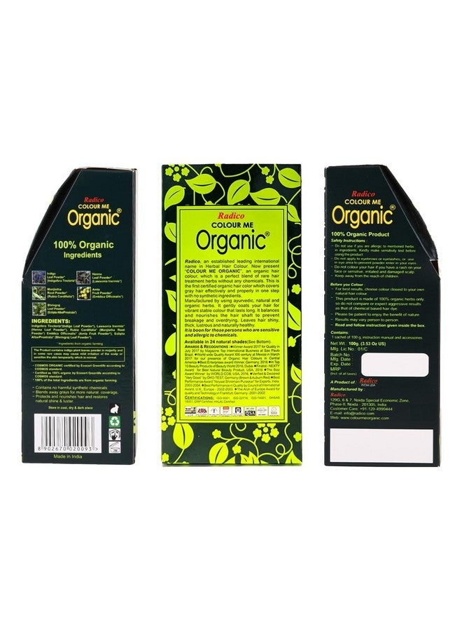 Radico Colour Me Organic Soft Black Hair Colour; 100% Organic made with natural herbs, Skin Allergy Safe, No Ammonia, No Parabens & No Chemicals, Globally Certified (Pack of 2) - Image 4