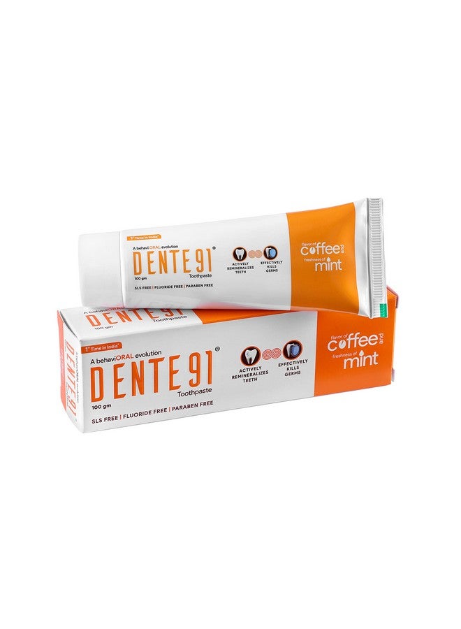 DENTE91 Coffee & Mint Toothpaste | Sensitivity Relief | Repairs Cavities | Fights Gum Disease | Reduces Bad Breath | Strengthens Enamel | Sls Free | Fluoride Free -100G (Pack Of 1)  - Image 1