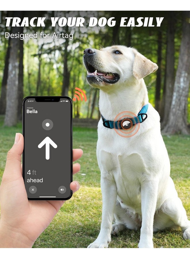 Joytale Joytale Airtag Dog Collar, Dual D-Rings, Reflective Pet Collar with Waterproof AirTag Holder, Soft Padded Adjustable for Extra Large Dogs, SkyBlue, XL  - Image 2