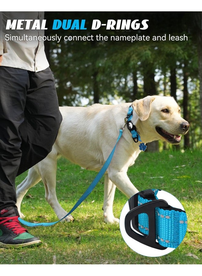 Joytale Joytale Airtag Dog Collar, Dual D-Rings, Reflective Pet Collar with Waterproof AirTag Holder, Soft Padded Adjustable for Extra Large Dogs, SkyBlue, XL  - Image 4