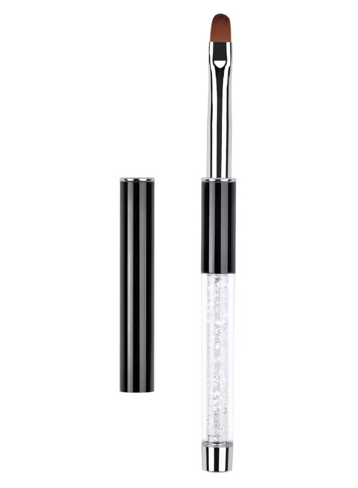 Goolsky Oval & Flat UV Gel Nail Brush Rhinestone Handle Professional Nail Art Design Brushes - Image 1