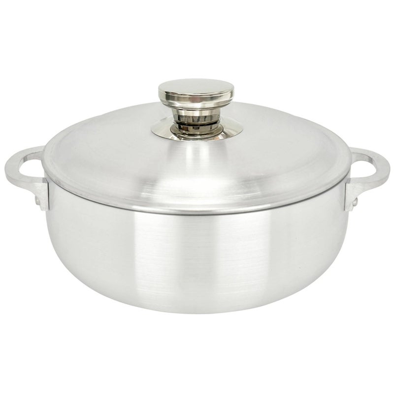 ALUMINUM CALDERO STOCK POT by Chef Pro Durable Aluminum Superior Cooking Performance for Even Heat Distribution Perfect For Serving LargeSmall Groups Riveted Handles Commercial Grade 38 Quart