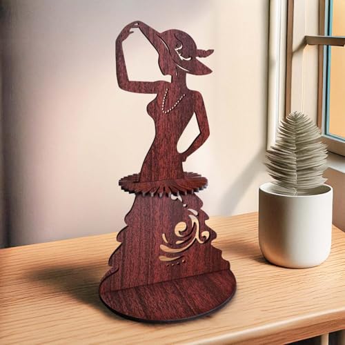 Gachwala Tissue Holder – Lady-Shaped Wooden Napkin Stand for Dining Table, Kitchen & Office | Artistic Tissue Paper Holder for Tabletop Décor - Image 4