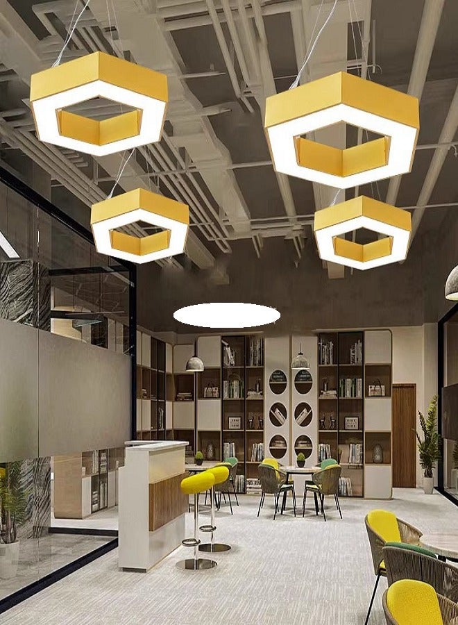 ضوء سقف سداسي LED حديث 48 واط ، 60 سم ، قلادة معلقة قابلة للتعديل أو تركيبات جبل تدفق لغرفة المعيشة وغرفة النوم والمكتب  - Image 4