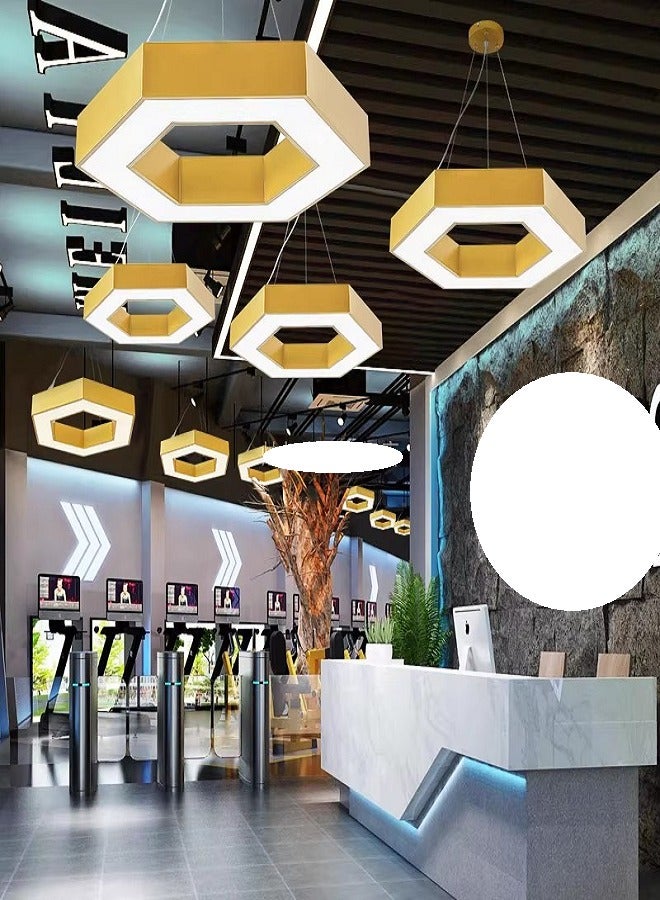 ضوء سقف سداسي LED حديث 48 واط ، 60 سم ، قلادة معلقة قابلة للتعديل أو تركيبات جبل تدفق لغرفة المعيشة وغرفة النوم والمكتب  - Image 5