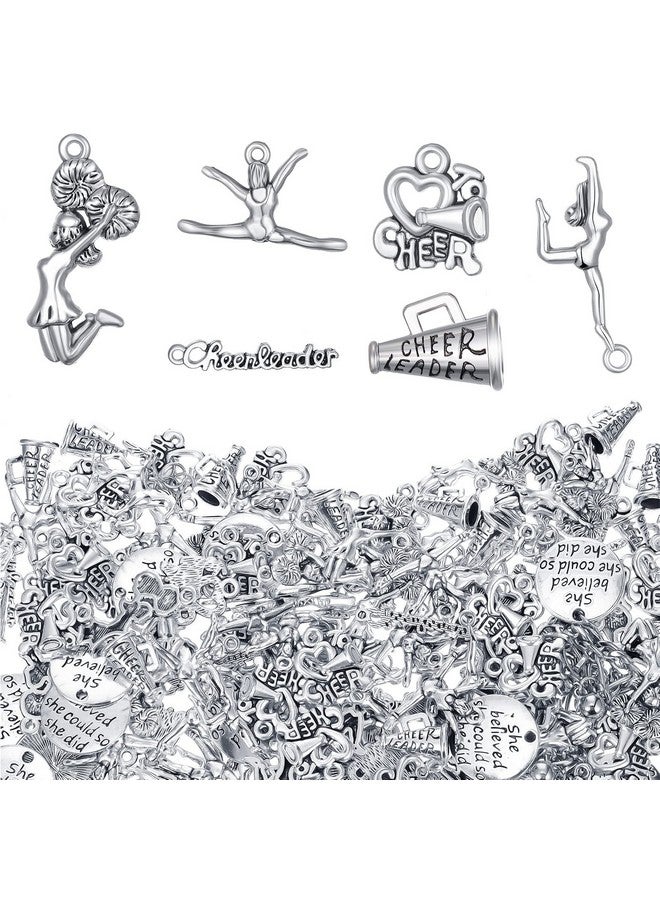 Yinkin 175 Pcs Cheerleader Charms Pendants Gymnastics Charm Sports Charm With 200 Pcs Jump Rings For Crafting Jewelry Findings Making Accessory For Diy Necklace Bracelet - Image 1
