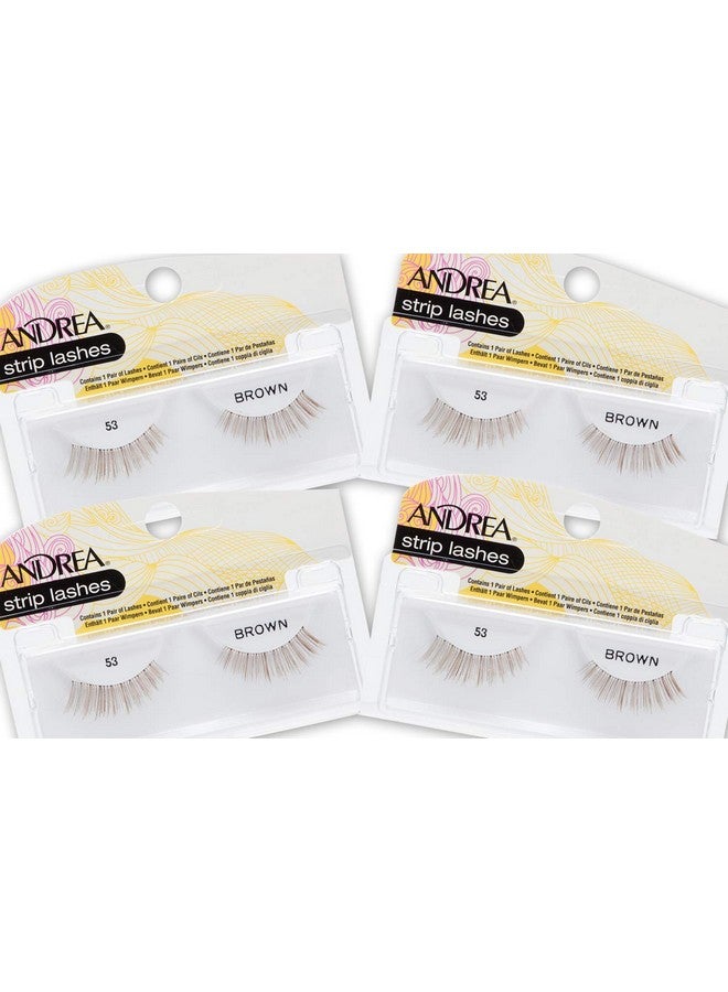 Andrea False Lashes Style 53 Brown 4 Pairs - Image 1