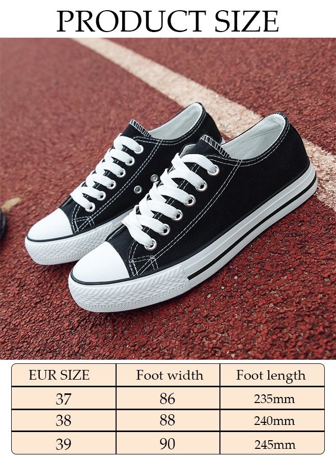 DUNISO Women's Play Fashion Sneakers Lace Up Canvas Sneaker Breathable Flat Bottom Shoes for Women Classic Student Sneakers Board Shoes for Outdoor Walking Running - Image 5