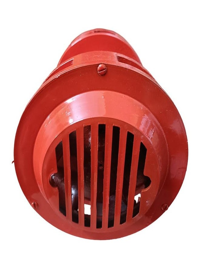 Hanutech 220v AC Single Phase Industrial Siren/Hooter, 1HP High Decibel Win Crew Fitter Motor, Double Mounted Heavy Duty Sound Range 2 KM Steel Body (Red) - Image 4