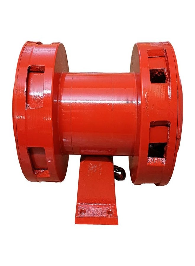 Hanutech 220v AC Single Phase Industrial Siren/Hooter, 1HP High Decibel Win Crew Fitter Motor, Double Mounted Heavy Duty Sound Range 2 KM Steel Body (Red) - Image 1