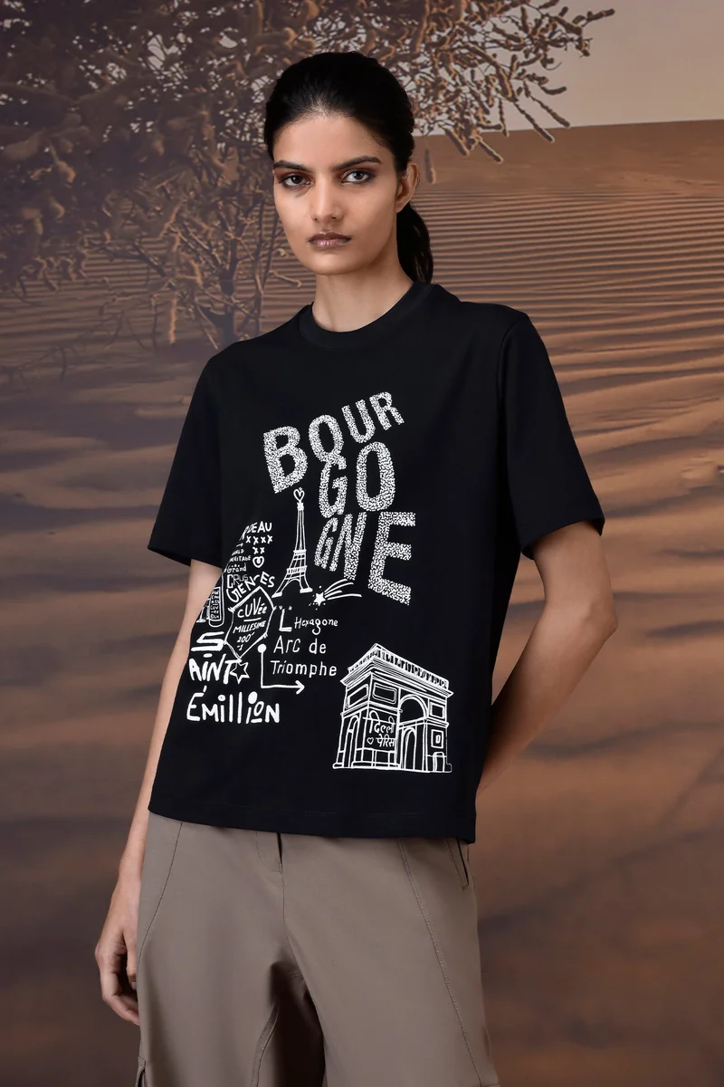 Genes Lecoanet Hemant French Sketch Cotton Jersey T-Shirt - Black