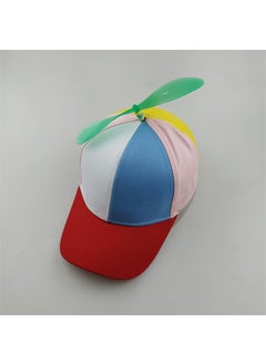 Creative Detachable Propeller Cap Bamboo Dragonfly for AdultsGreen propeller red eaves Green propeller red eaves