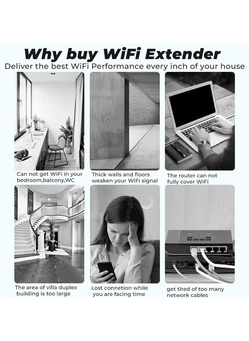 Arabest - WiFi Booster WiFi Extender Booster 1200Mbps WiFi Booster Range Extender 5GHz 2.4GHz with 1 Ethernet Port 4 Antennas Repeater/Router/AP Mode - Image 1