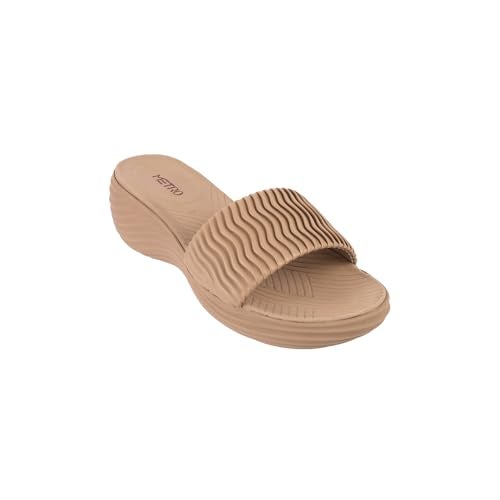 Metro Women Beige Wedge Heel Fashion Slip-on Sandal UK/5 EU/38 (41-274) - Image 3