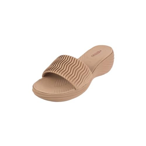 Metro Women Beige Wedge Heel Fashion Slip-on Sandal UK/5 EU/38 (41-274) - Image 1