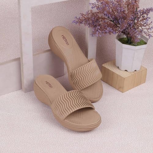 Metro Women Beige Wedge Heel Fashion Slip-on Sandal UK/5 EU/38 (41-274) - Image 2