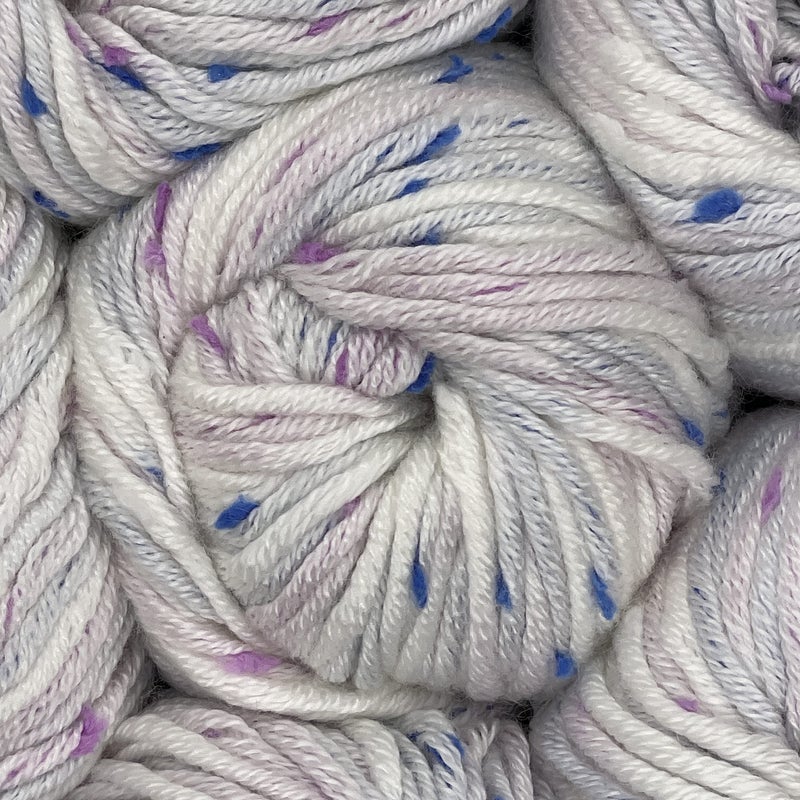 KnitPal Tweed Twinkles Soft Baby Yarn for Crocheting, 8-Pack (696Yds / 400G), Free Patterns - Acrylic Baby Blanket Knitting Yarn with Flecks - Size 3 DK Light Worsted Weight - Powder White - Image 1