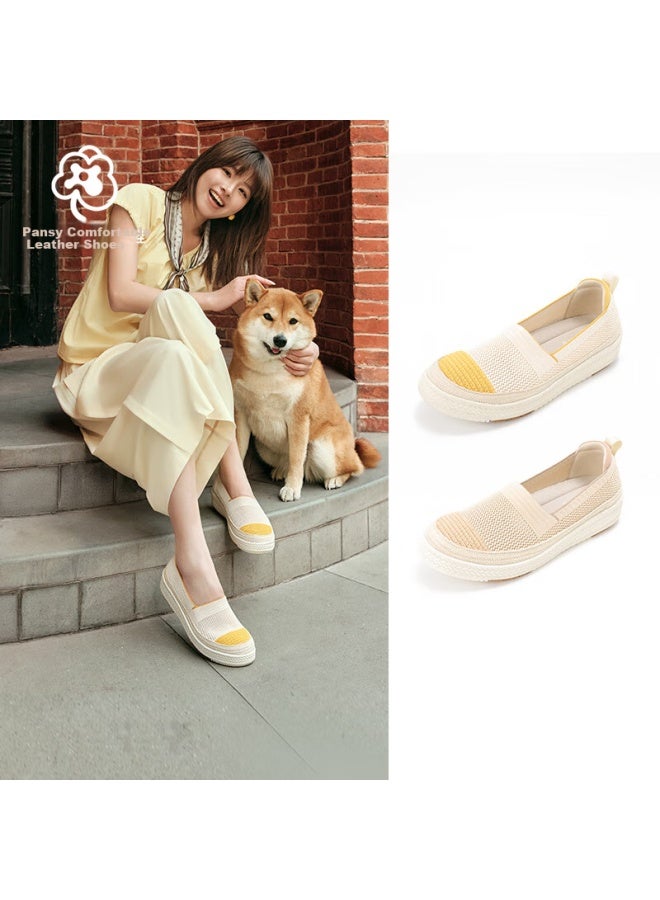 Fisherman Shoes Women'S Lightweight Slip-On Comfortable Shallow Mouth Spring Single Shoes 4238 Beige 36