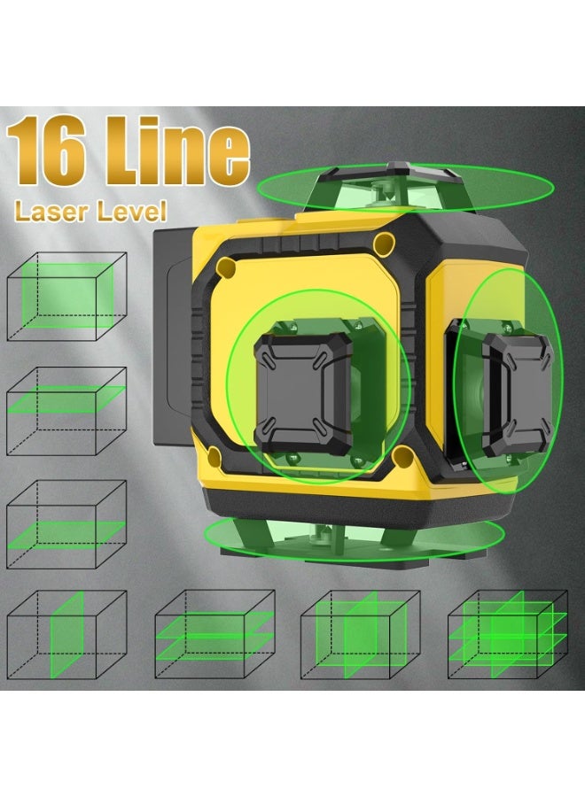ET-LIFE 16 Lines 4D Laser Level with 1M Tripod, 4x360° Laser Line, Green Cross Line Laser with Tripod Self-Leveling, Remote Control, Lazer Leveler Tool for Construction, Picture Hanging laserpower - Image 2