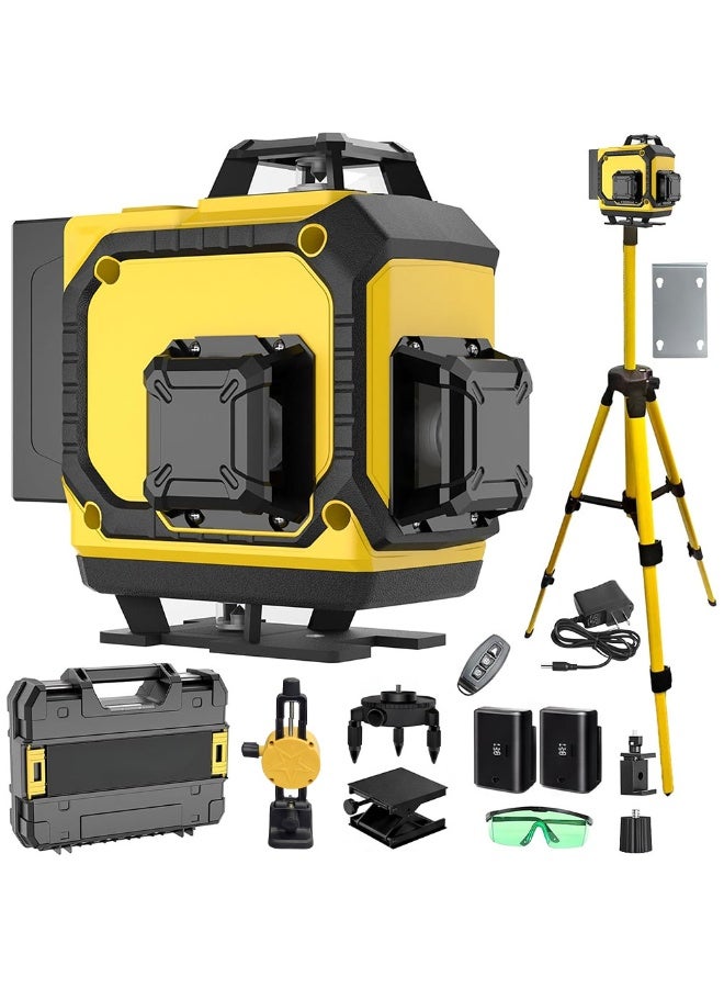 ET-LIFE 16 Lines 4D Laser Level with 1M Tripod, 4x360° Laser Line, Green Cross Line Laser with Tripod Self-Leveling, Remote Control, Lazer Leveler Tool for Construction, Picture Hanging laserpower - Image 1