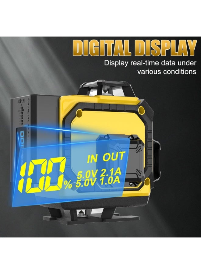 ET-LIFE 16 Lines 4D Laser Level with 1M Tripod, 4x360° Laser Line, Green Cross Line Laser with Tripod Self-Leveling, Remote Control, Lazer Leveler Tool for Construction, Picture Hanging laserpower - Image 3
