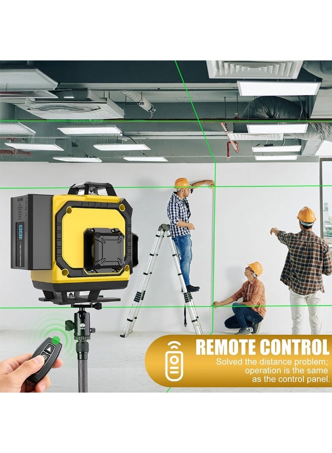 ET-LIFE 16 Lines 4D Laser Level with 1M Tripod, 4x360° Laser Line, Green Cross Line Laser with Tripod Self-Leveling, Remote Control, Lazer Leveler Tool for Construction, Picture Hanging laserpower - Image 4