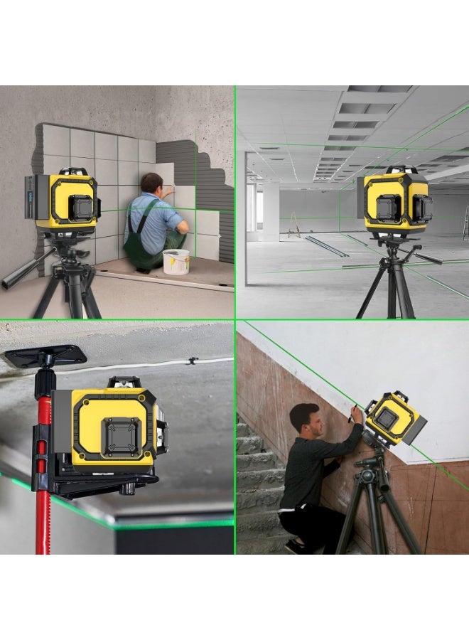 ET-LIFE 16 Lines 4D Laser Level with 1M Tripod, 4x360° Laser Line, Green Cross Line Laser with Tripod Self-Leveling, Remote Control, Lazer Leveler Tool for Construction, Picture Hanging laserpower - Image 5