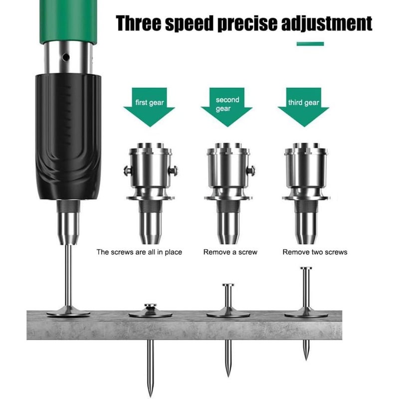 زمزين مسامير معدنية محمولة، أداة تثبيت حائط متعددة الوظائف، آلة مسامير موفرة للعمالة، قوة قابلة للتعديل، غطاء عازل للصوت، زنبرك صناعي، تفريغ تلقائي للخبث - Image 3
