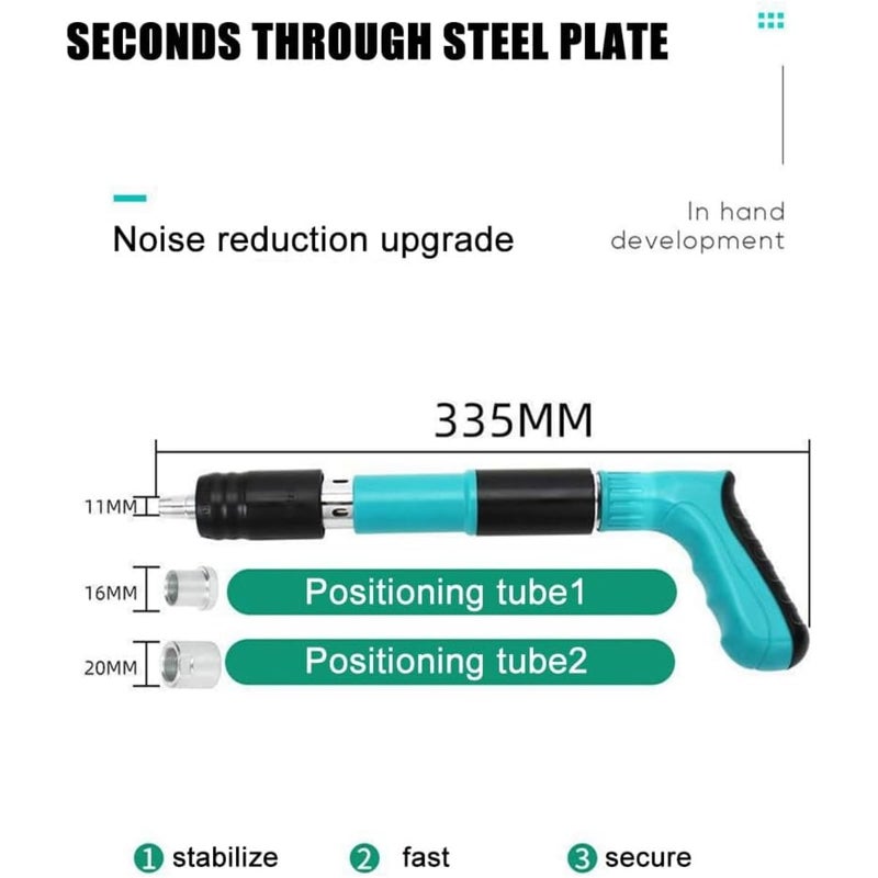 زمزين مسامير معدنية محمولة، أداة تثبيت حائط متعددة الوظائف، آلة مسامير موفرة للعمالة، قوة قابلة للتعديل، غطاء عازل للصوت، زنبرك صناعي، تفريغ تلقائي للخبث - Image 4