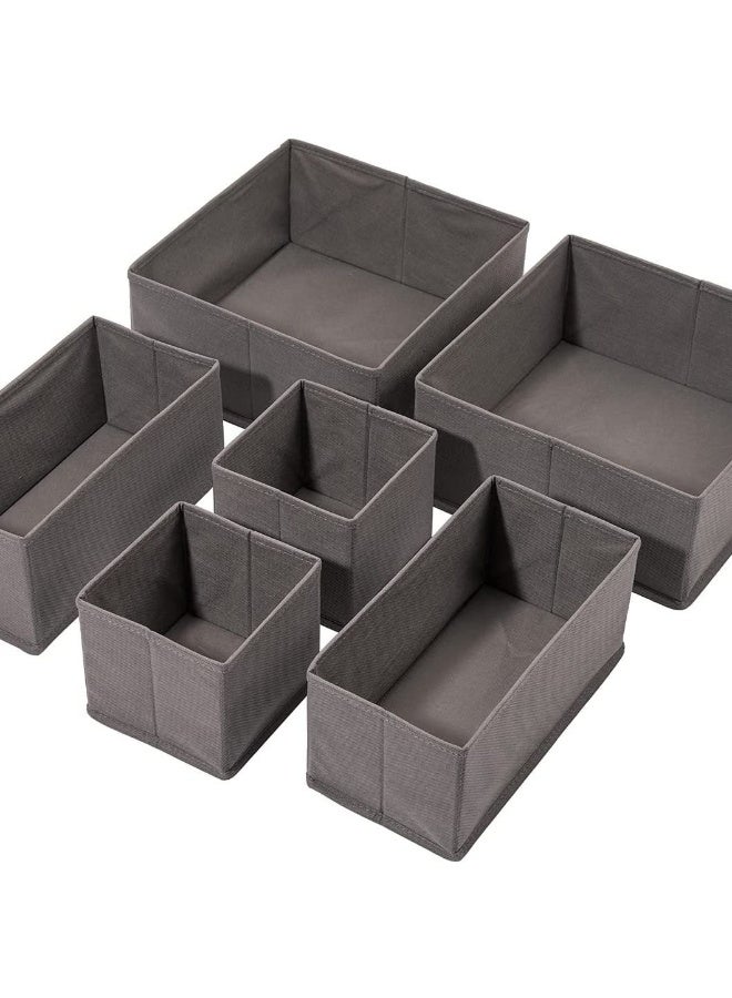 MIXDE 6 PCS Cabinet Closet Organizers Foldable Wardrobe Organizer Dividers Drawer Organizers for Underwear Storage Boxes for Storing Socks, Clothes, Bras, Ties - Image 1