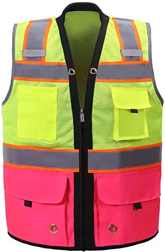 ShineBright Shine Bright Safety Vest for Women - High Visibility with Reflective Straps and Pockets – Soft, Durable, and Breathable – ANSI CLASS 2 (Size Small, Pink) - Image 1