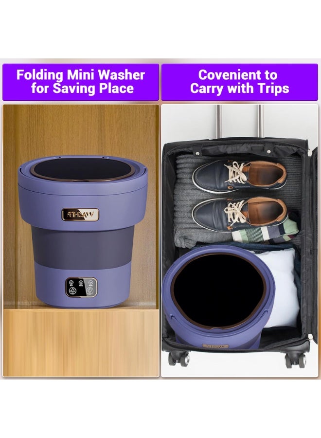 Bolivia's 12L Portable Washer with Spin Dryer - Mini Washing Machine for Apartments, 3 Wash Modes, Foldable Small Lavadora for Dorms, Travel & RV（Purple） - Image 4