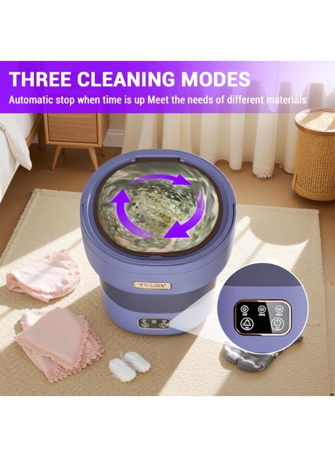 Bolivia's 12L Portable Washer with Spin Dryer - Mini Washing Machine for Apartments, 3 Wash Modes, Foldable Small Lavadora for Dorms, Travel & RV（Purple） - Image 5