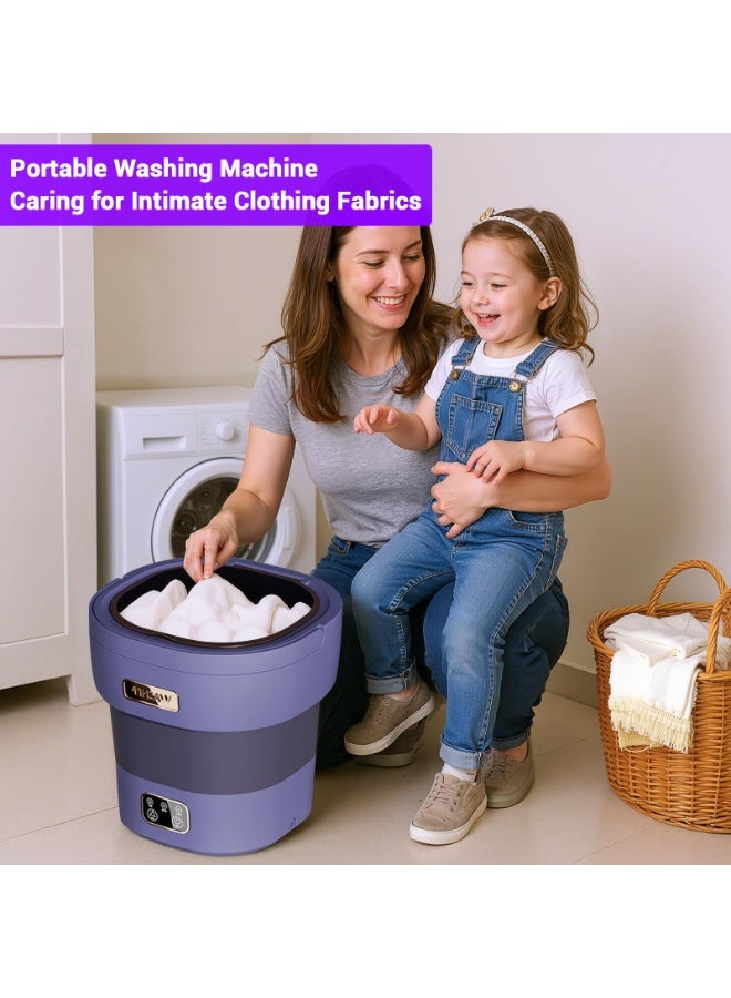 Bolivia's 12L Portable Washer with Spin Dryer - Mini Washing Machine for Apartments, 3 Wash Modes, Foldable Small Lavadora for Dorms, Travel & RV（Purple） - Image 3