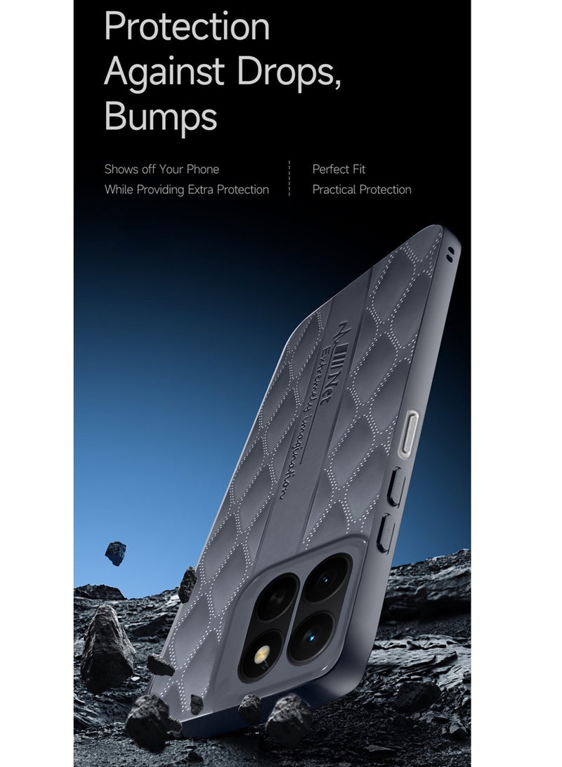 Wtech Honor X8c 4G 2025 Leather Texture Back Anti-Scratch Elegant Look Matte Finish Premium Feel Case Cover - Grey - Image 4