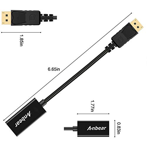 Anbear DisplayPort to HDMI Adapter, Display Port to HDMI Cable(Male to Female) for DisplayPort Enabled Desktops and Laptops Connect to HDMI Displays (2 Pack) - Image 2