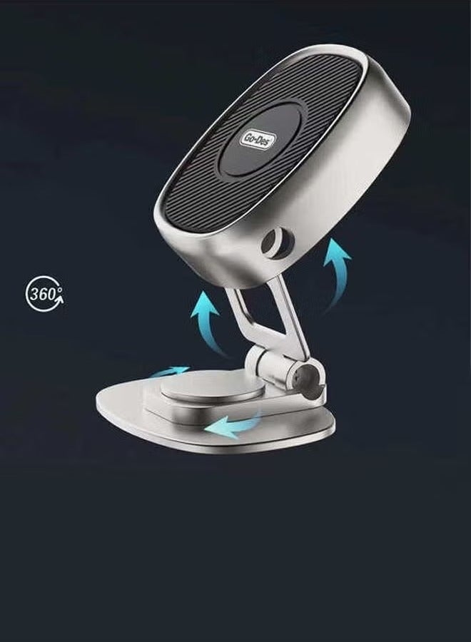 GO-DES GD-HD788 Foldable Magnetic Phone Holder – 360° Adjustable Dashboard or Desk Mount with Strong Magnetic Grip, Compact Folding Design, Anti-Slip Base & Hands-Free Use – Universal Stand for iPhone, Samsung, Huawei, Xiaomi & All Smartphones – Black - Image 2