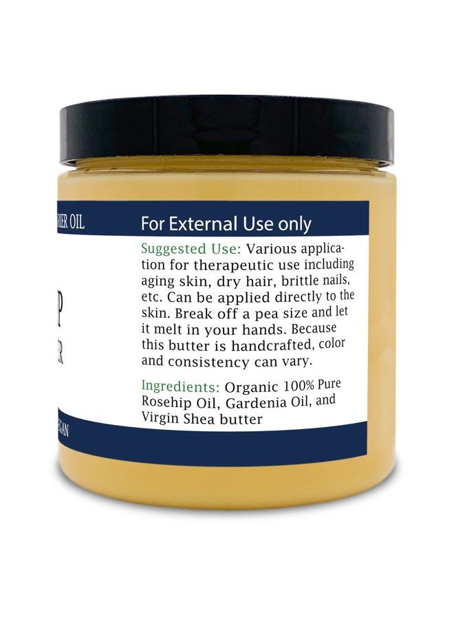 Zatural Organic Seed ROSEHIP BUTTER w/ Virgin Shea (8 oz)- Pure Vitamin C for the Face, Hair & Body | Soothe, Heal | Safe for all ages (8 oz) - Image 3